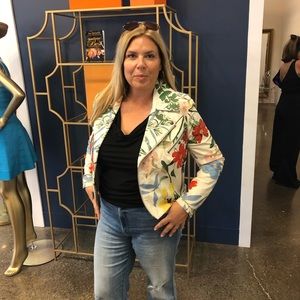 Alice + Olivia Floral Leather Jacket
